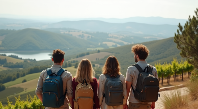 Tourisme : Découvrez les 4 types incontournables Quatre amis souriants lors d'une vue panoramique en voyage