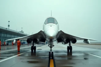 Le Concorde sur le tarmac d'un aéroport international, vue grand angle sur le fuselage emblématique et le nez effilé, héritage de l'aviation supersonique Paris-New York