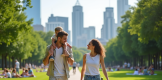 Parc urbain le plus visité au monde : découvrez lequel choisir pour votre journee Famille souriante dans un parc urbain en été