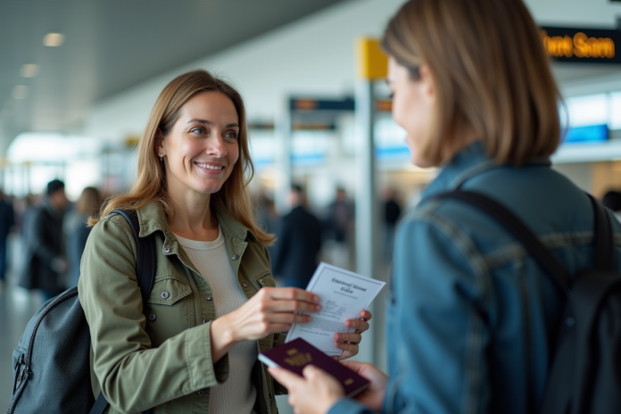 femme-permis-international-aeroport Femme avec permis de conduire à l'aéroport