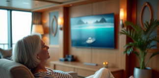 Croisière : programmes TV à regarder à bord pour se divertir Femme détendue regardant un documentaire à bord d'une croisière