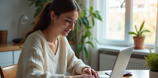 Prix visa Australie : Tarif et frais à prévoir pour votre visa Femme au domicile remplissant une demande de visa pour l'Australie