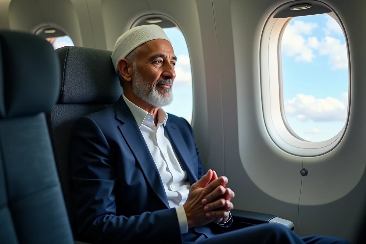 Homme musulman priant dans un siège d