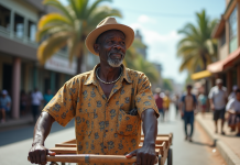 Découverte des pousse-pousse à Durban : origine et histoire à connaître ! Homme zulu poussant un poussepousse dans Durban