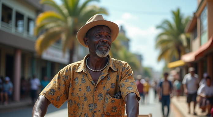 Homme zulu poussant un poussepousse dans Durban