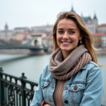 3 jours à Budapest : les incontournables à voir absolument Jeune femme souriante devant le pont Chain à Budapest