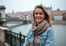 3 jours à Budapest : les incontournables à voir absolument Jeune femme souriante devant le pont Chain à Budapest