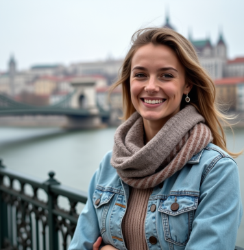 3 jours à Budapest : les incontournables à voir absolument Jeune femme souriante devant le pont Chain à Budapest