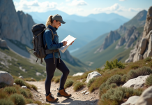 Niveau requis pour réussir le GR20 : découvrez nos conseils de préparation ! Femme en randonnée sur le GR20 en Corse avec carte
