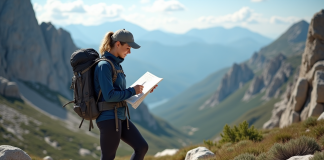 Niveau requis pour réussir le GR20 : découvrez nos conseils de préparation ! Femme en randonnée sur le GR20 en Corse avec carte