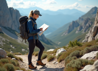 Niveau requis pour réussir le GR20 : découvrez nos conseils de préparation ! Femme en randonnée sur le GR20 en Corse avec carte