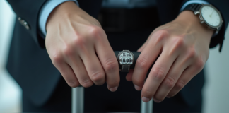 Mains manipulant un cadenas de valise en plein jour
